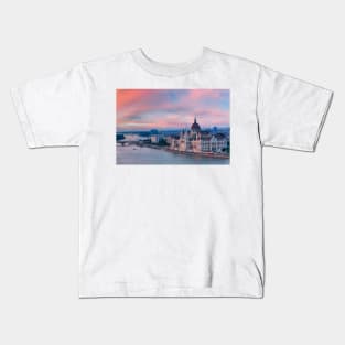 sunset over Budapest Kids T-Shirt